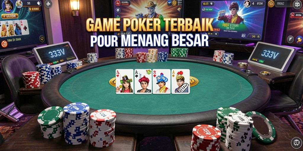 Tampilan menarik dari gameplay Poker di 333V yang mendebarkan.