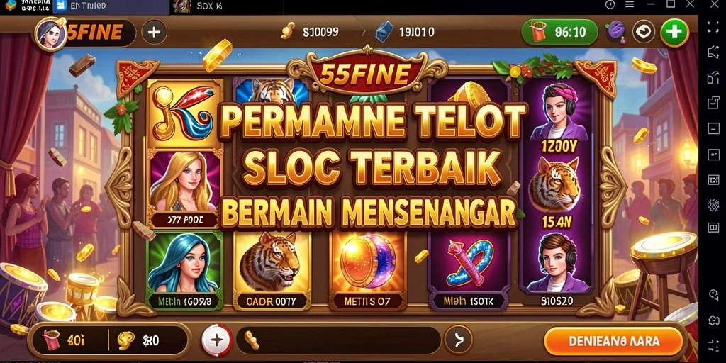 Screenshot gameplay 55FIVE menampilkan antarmuka permainan slot yang menarik.