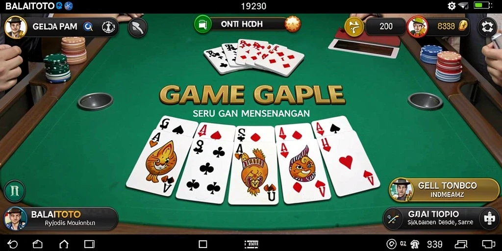Tampilan seru gameplay Gaple di BALAITOTO, nikmati keseruan permainannya.