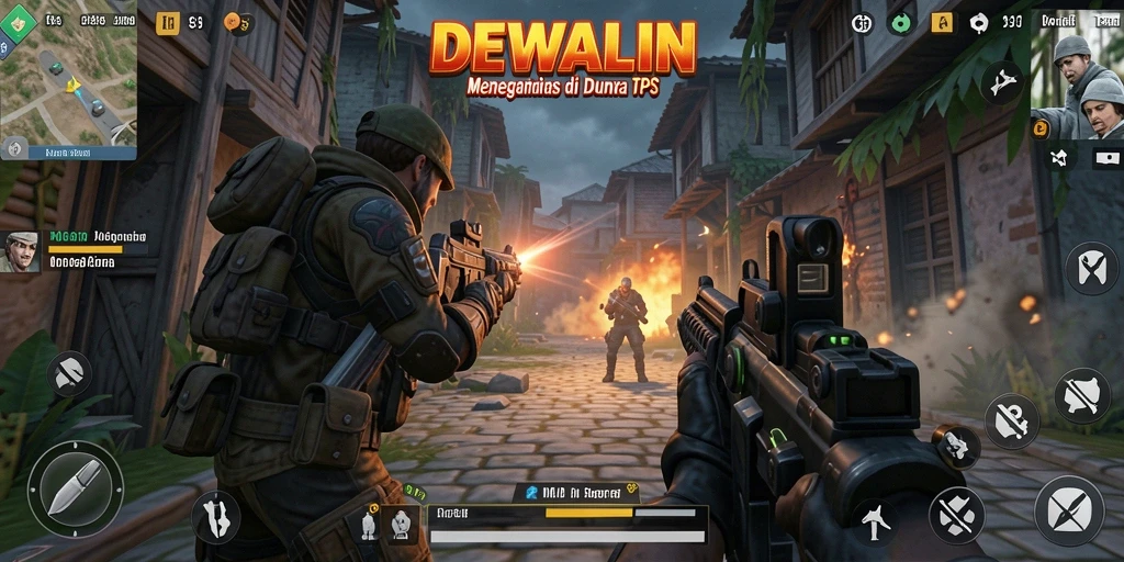 Tampilan action-packed dari gameplay DEWALIN di dunia TPS.