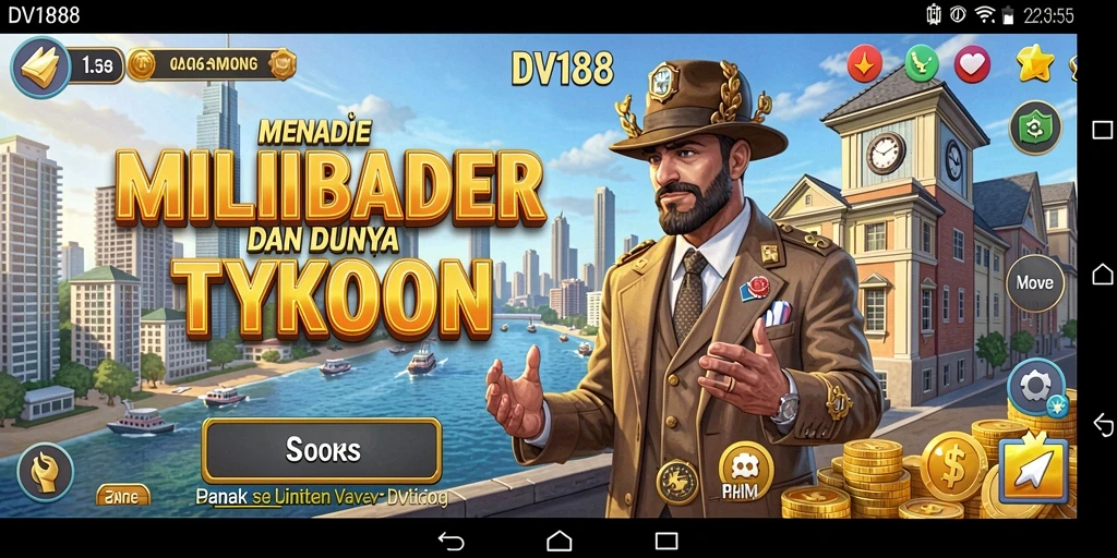 Tampilan gameplay menarik dari DV188 saat membangun bisnis.