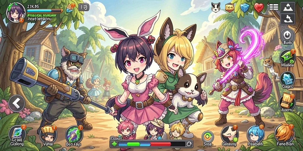 Gameplay menarik dalam dunia Anime penuh warna.