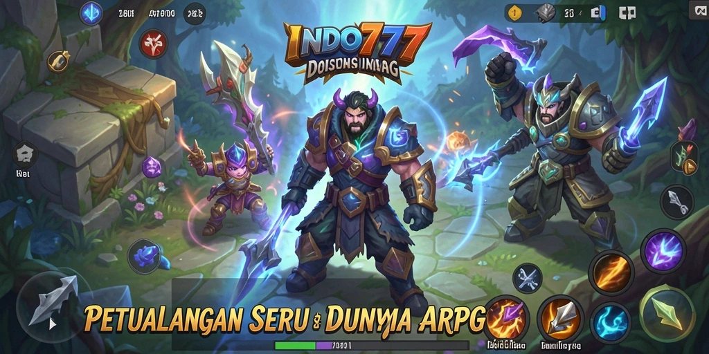 Tampilan aksi mendebarkan dalam game ARPG INDO777.
