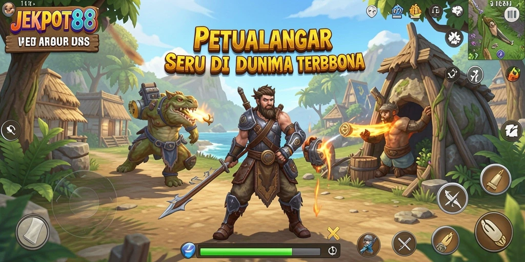 Tampilan menarik dari gameplay <strong>JEKPOT88</strong> di dunia terbuka.