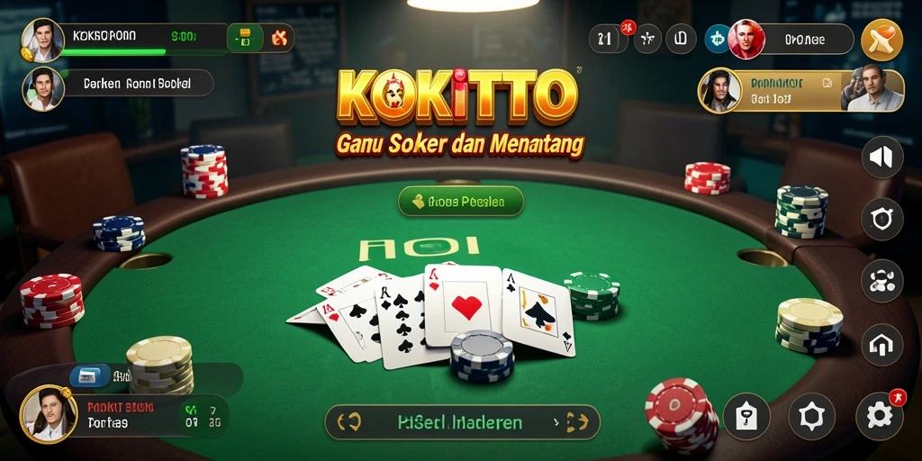 Screenshot gameplay KOKITOTO yang menunjukkan aksi Poker yang mendebarkan.