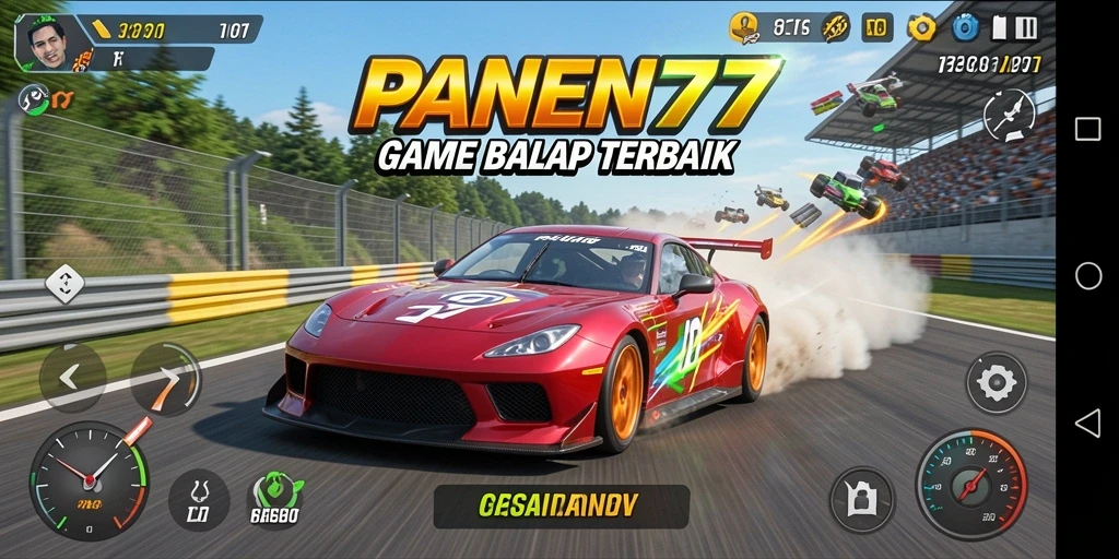 Tampilan gameplay balap seru dalam PANEN77 sangat mengesankan.