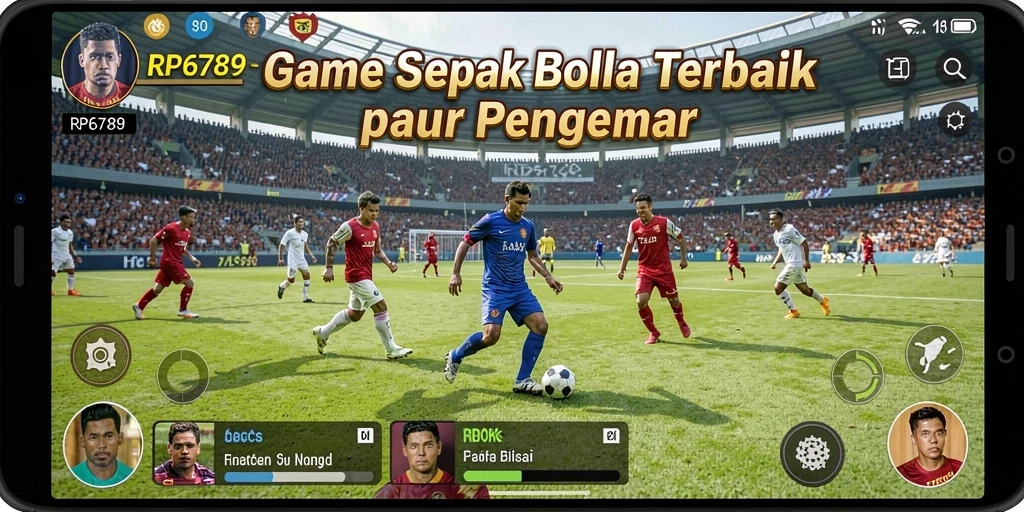 Tampilan gameplay menarik dalam RP6789 yang mencerminkan nuansa sepak bola.