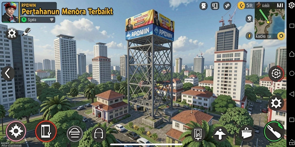 Screenshot menampilkan aksi intens dalam gameplay Tower Defense RPIDWIN.