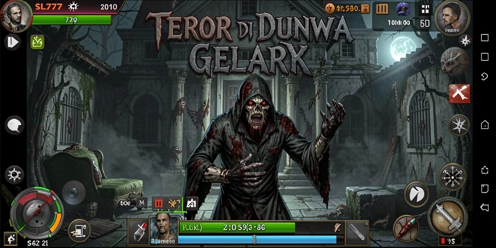 Tangkapan layar gameplay SL777 menampilkan suasana menakutkan dalam permainan.
