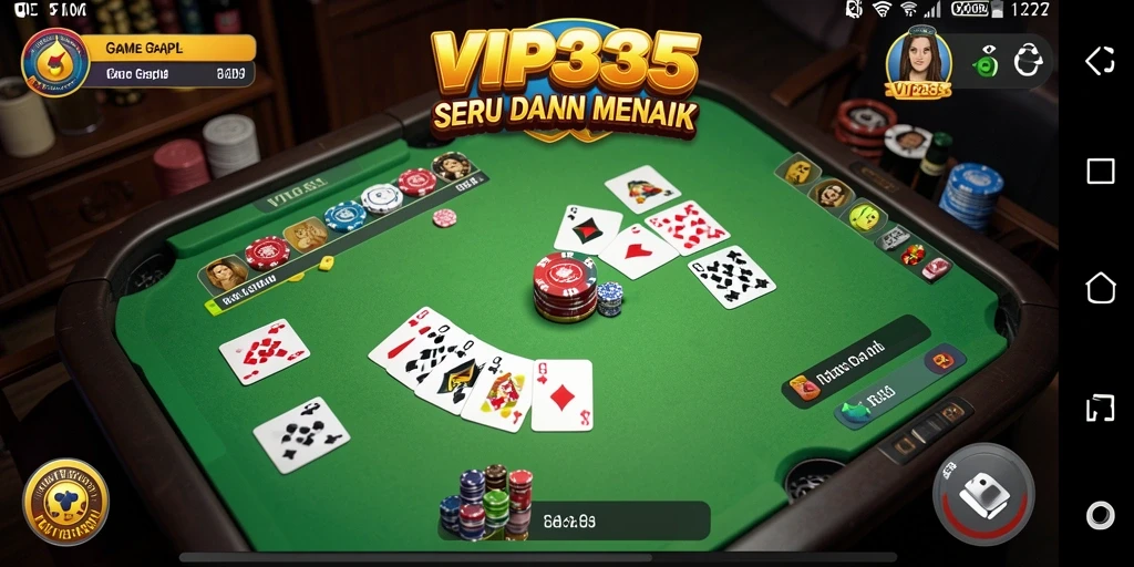 Screenshot dari gameplay Gaple yang seru dan interaktif di VIP333.