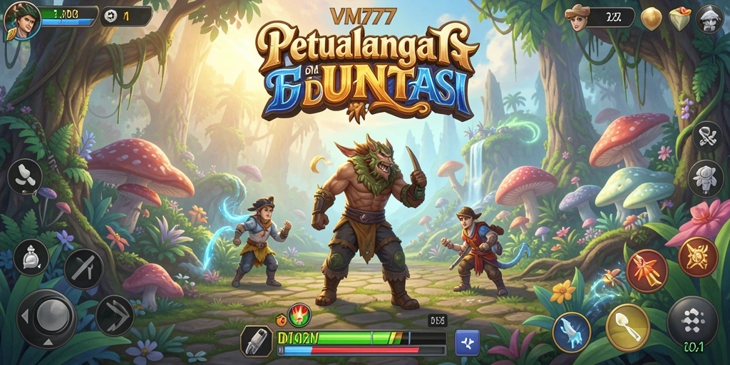 Tampilan menarik dari gameplay petualangan dalam VM777.